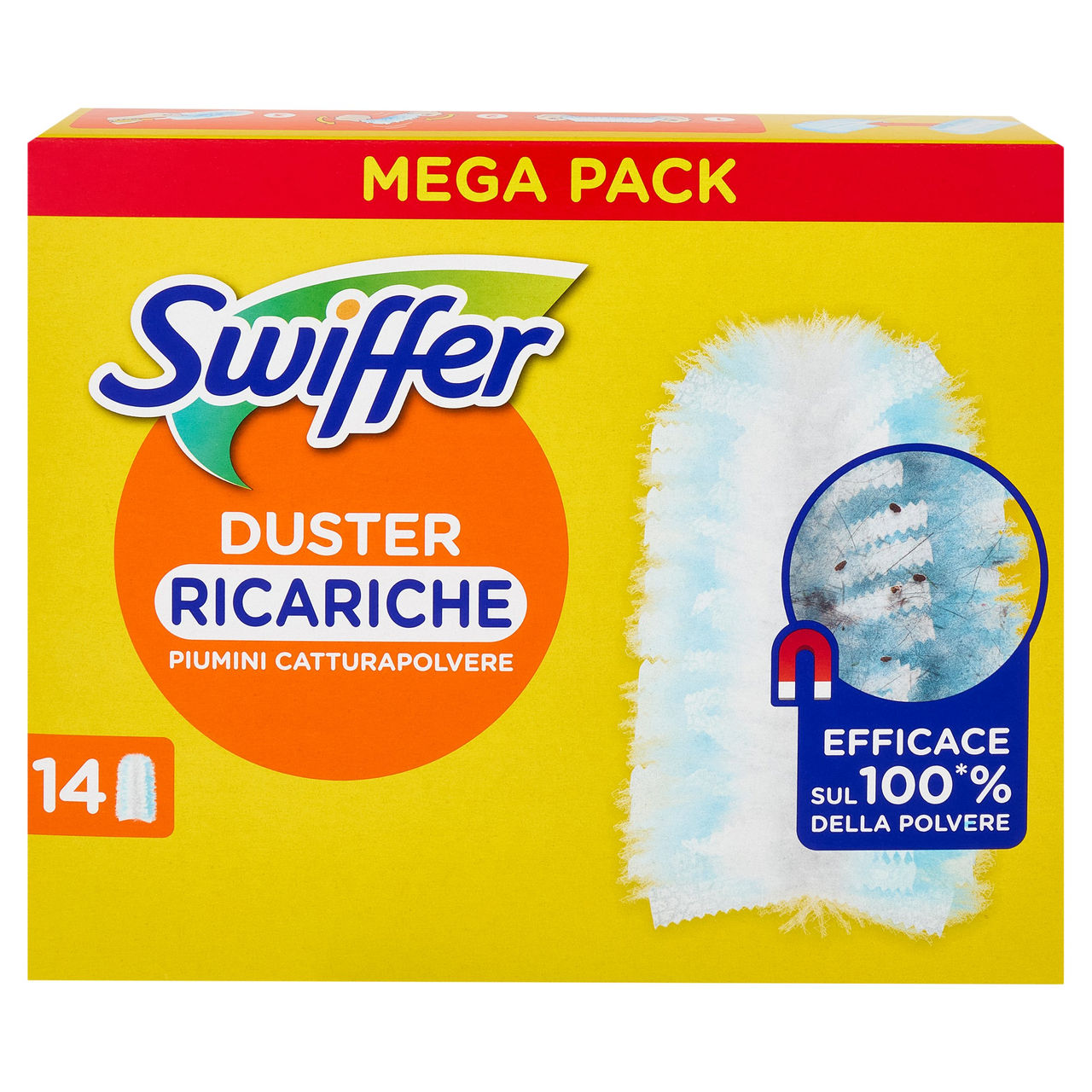 Swiffer Duster Cattura Polvere - Ricarica 14 Piumini per spolverare