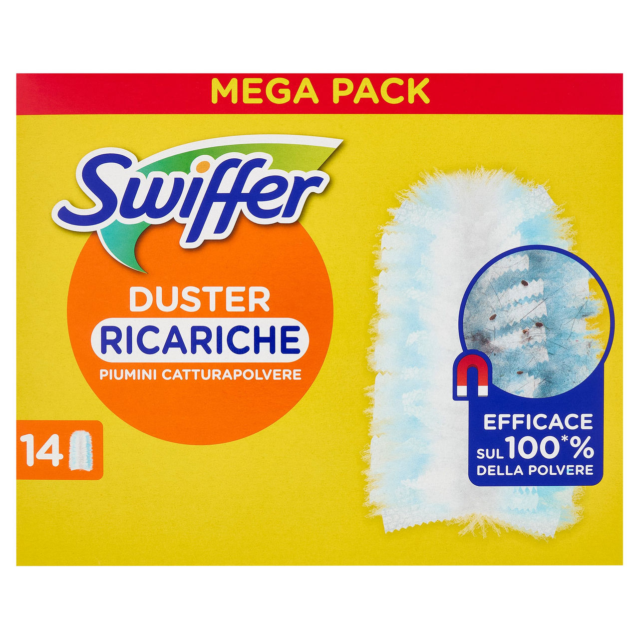 Swiffer Duster Cattura Polvere - Ricarica 14 Piumini per spolverare