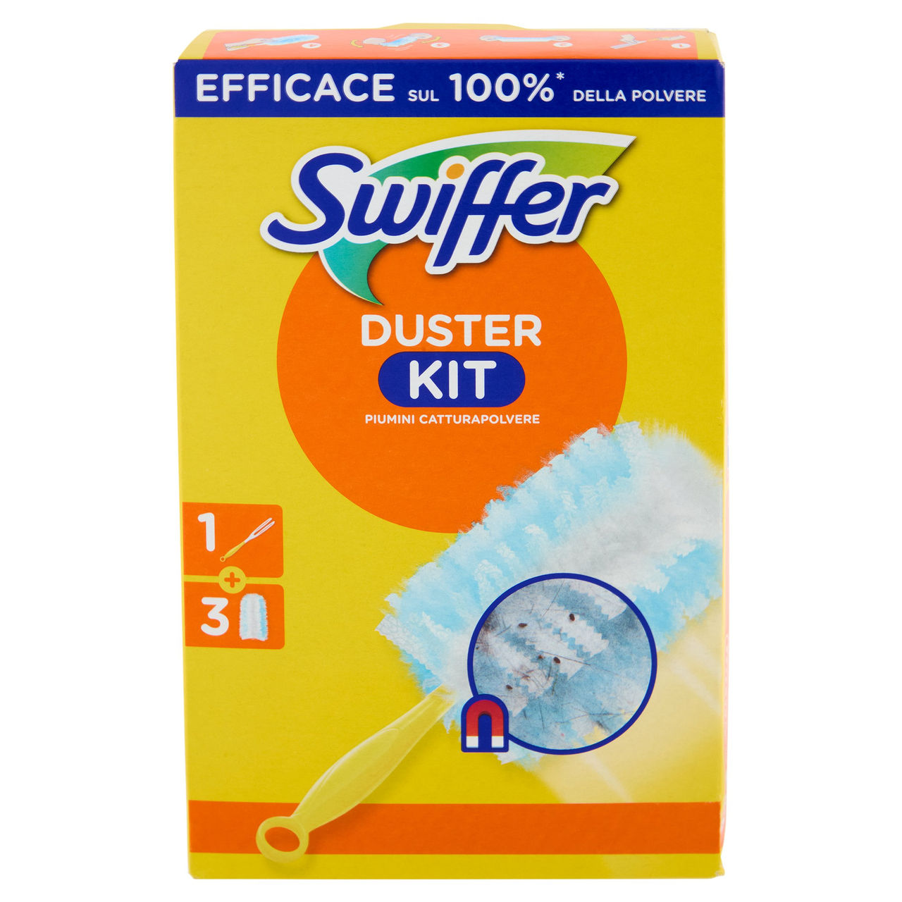 Swiffer Duster Kit Cattura Polvere (1 Manico   3 Piumini per spolverare)