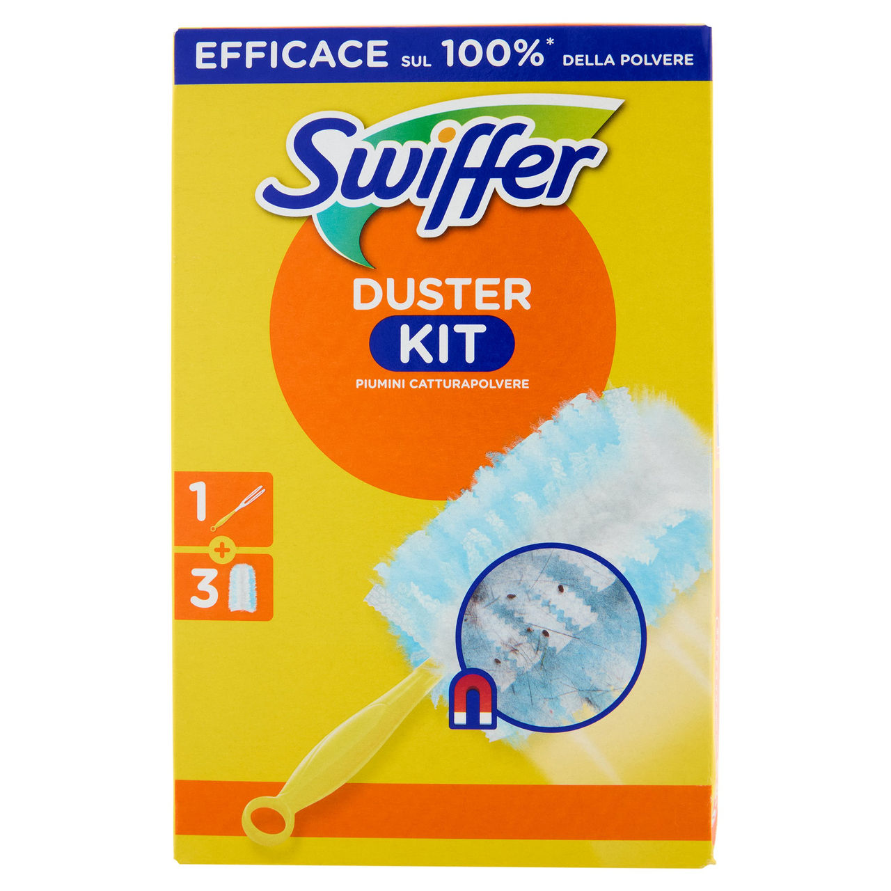 Swiffer Duster Kit Cattura Polvere (1 Manico   3 Piumini per spolverare)
