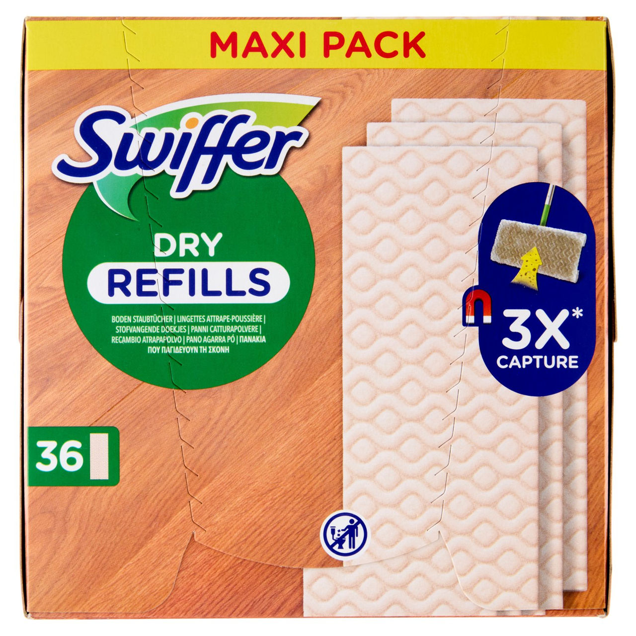 Swiffer Panni Catturapolvere per Scopa Swiffer Legno & Parquet - Ricarica 36 Panni