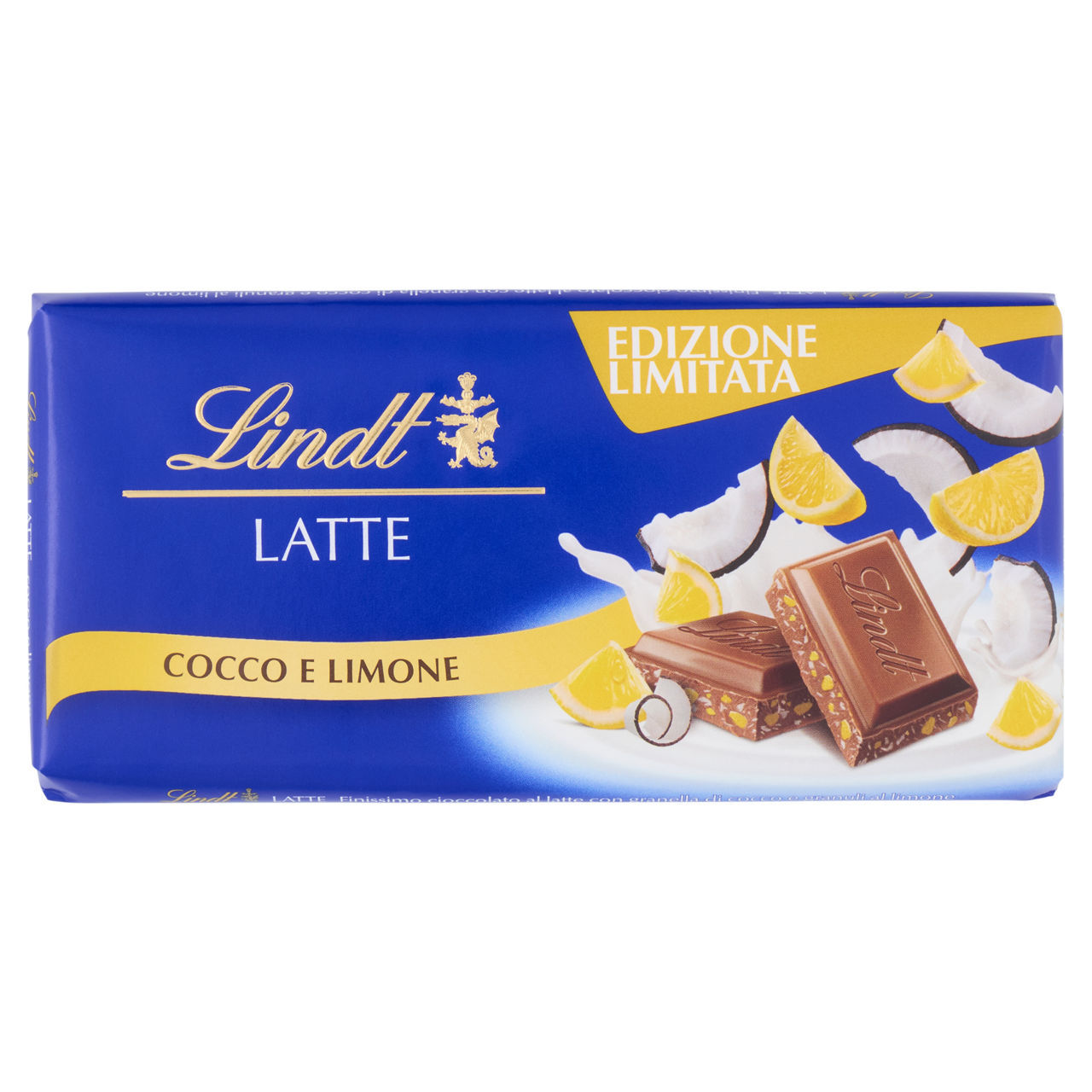 Tavoletta cioccolato Lindt Cocco e limone 100 gr