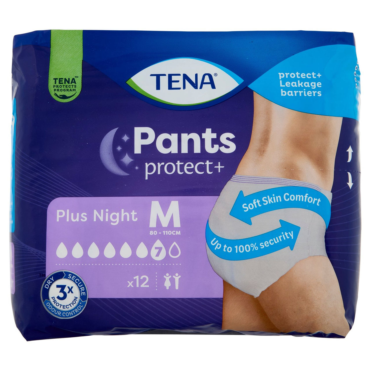 Tena Pants protect  Plus Night M 12 pz