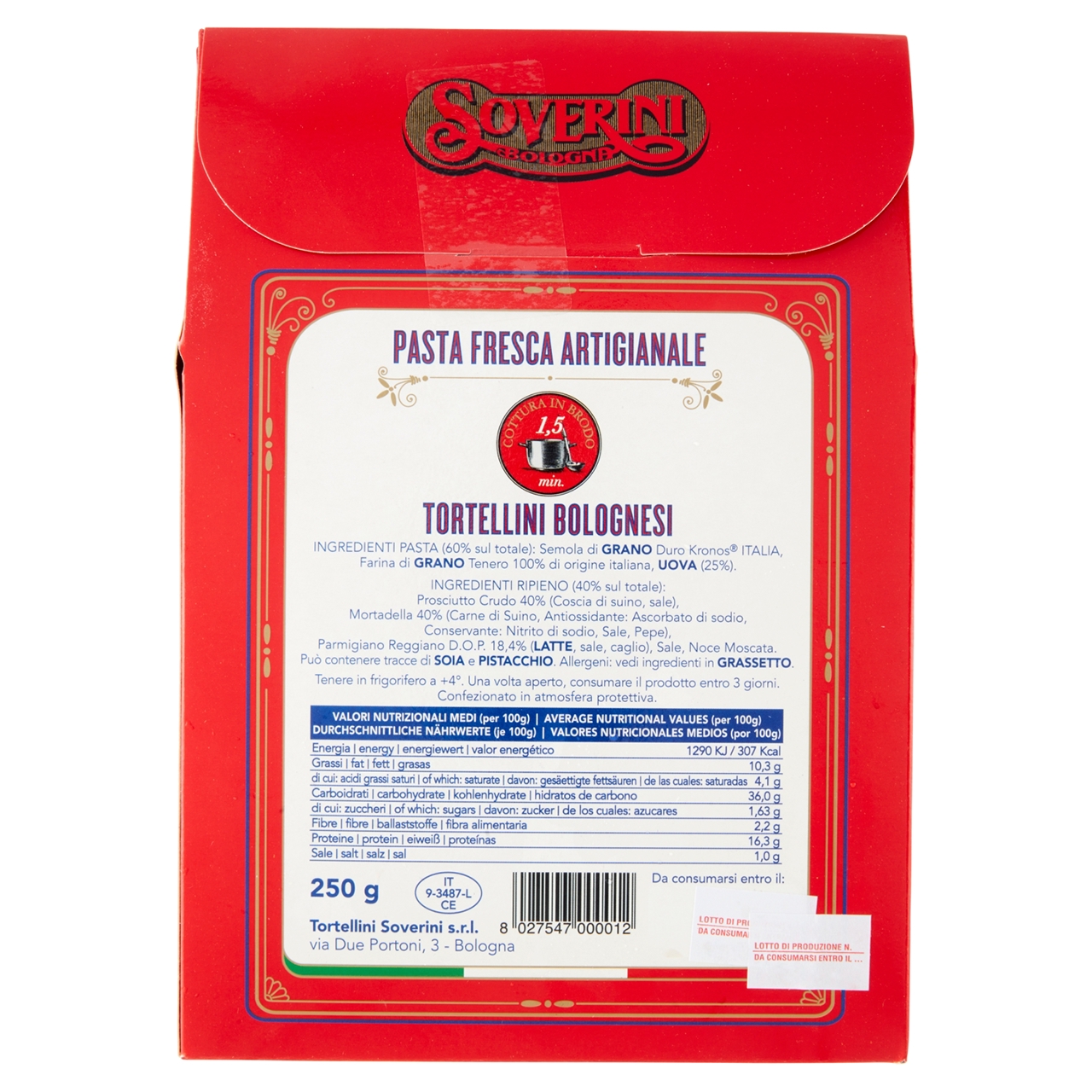 Tortellini bolognesi Soverini  250 g
