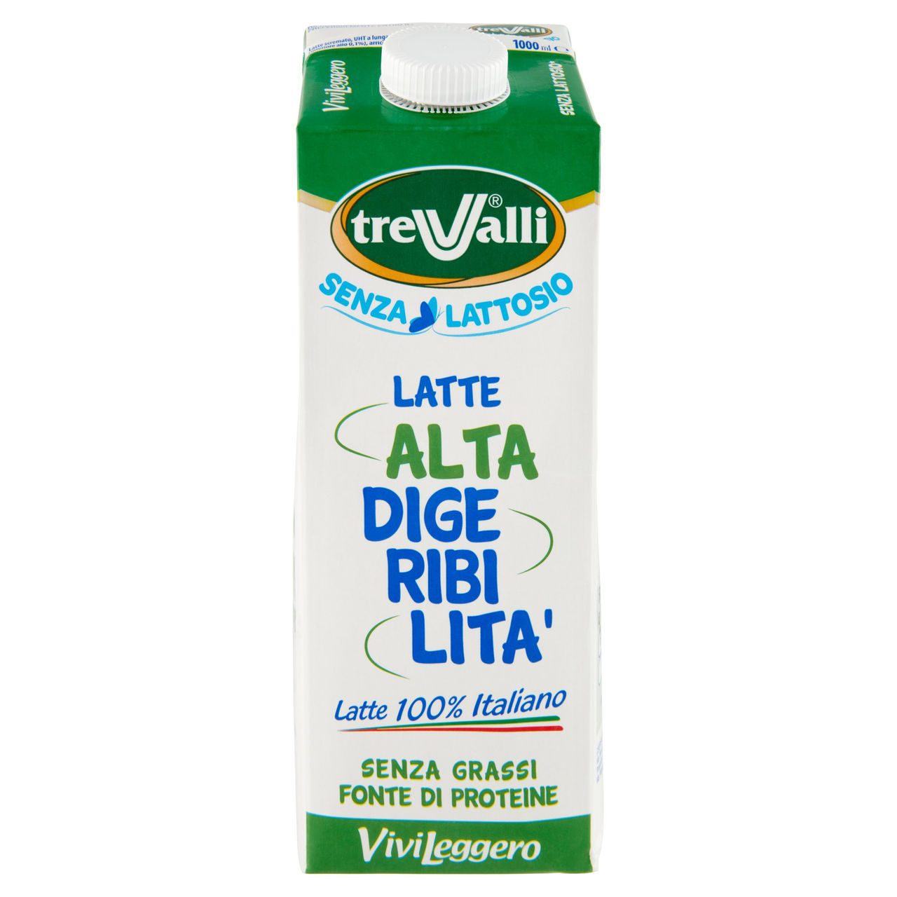 treValli Latte Alta Digeribilità Senza Grassi Vivi Leggero 1000 ml