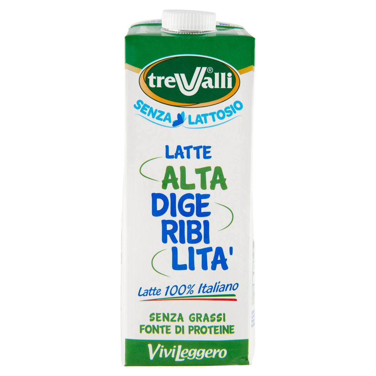treValli Latte Alta Digeribilità Senza Grassi Vivi Leggero 1000 ml