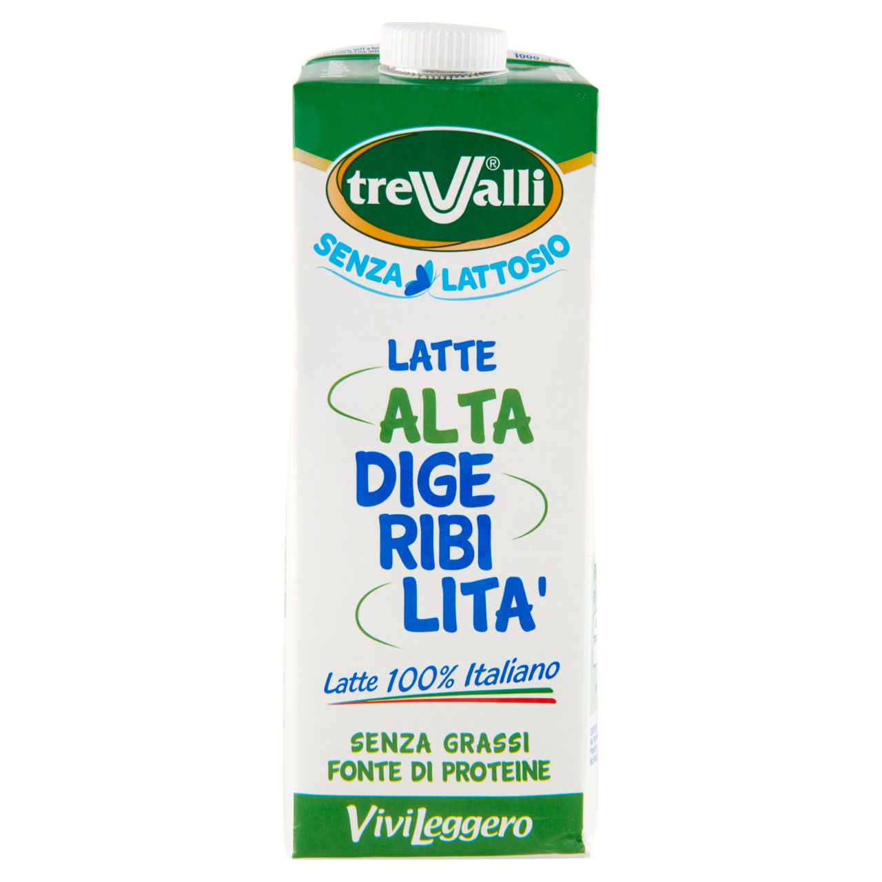 treValli Latte Alta Digeribilità Senza Grassi Vivi Leggero 1000 ml