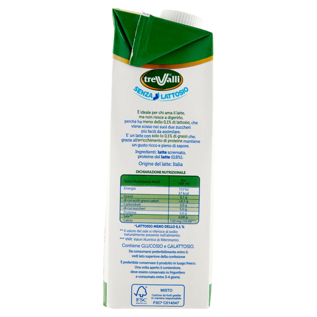 treValli Latte Alta Digeribilità Senza Grassi Vivi Leggero 1000 ml