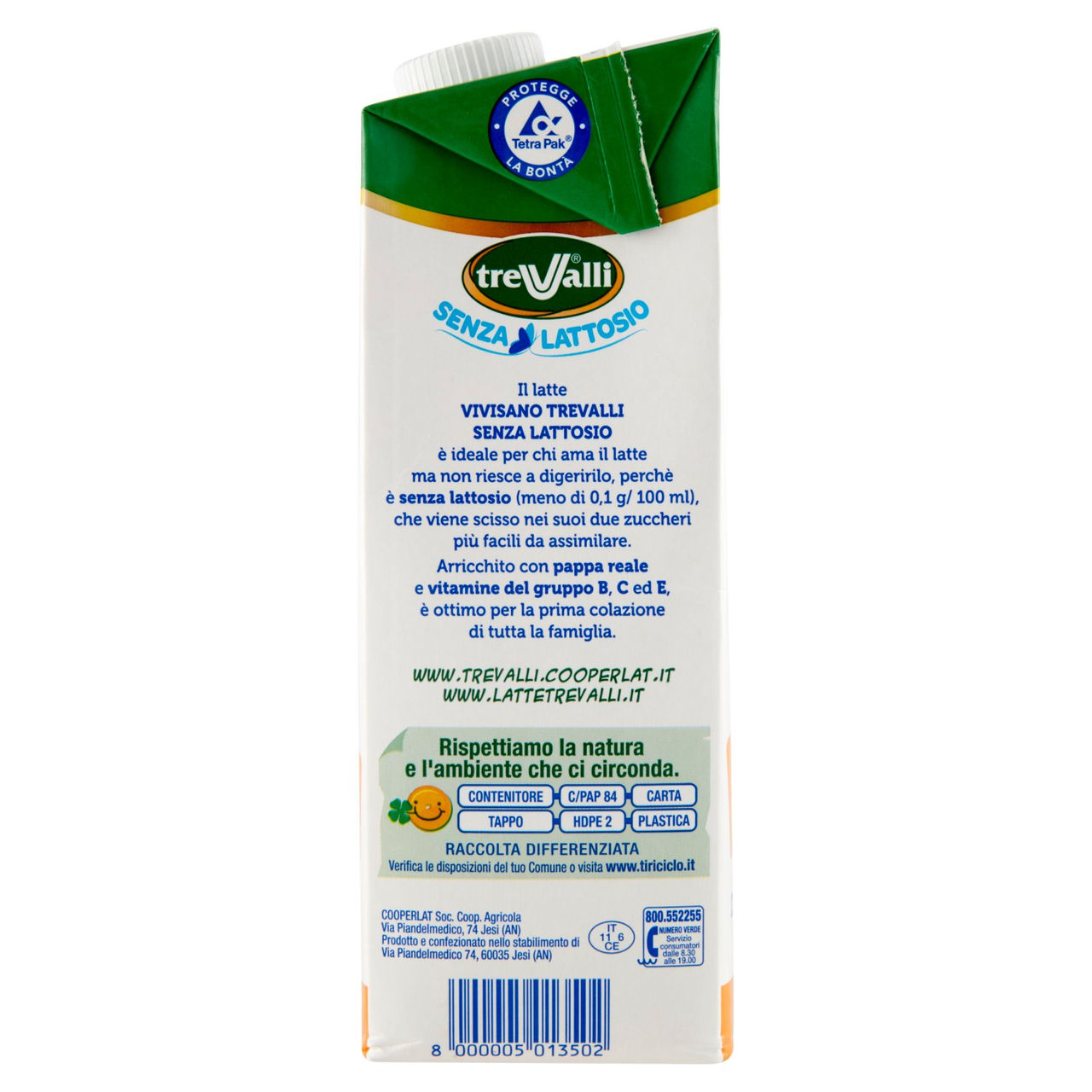 treValli Senza Lattosio Latte Alta Digeribilità Vivi Sano 1000 ml