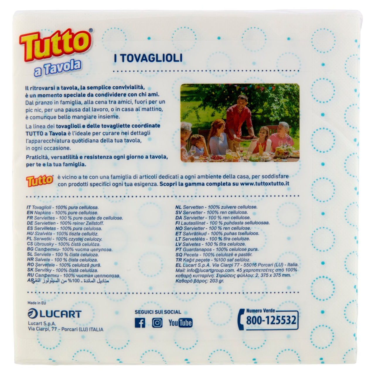 Tutto a Tavola Tovaglioli 2 Veli 38 x 38 cm 45 pz