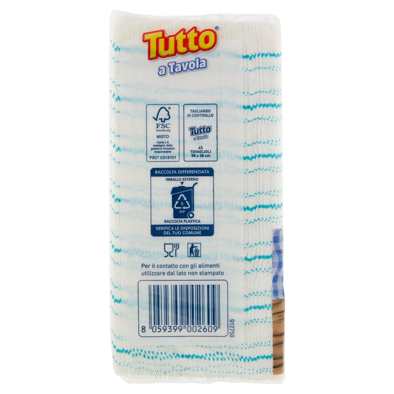Tutto a Tavola Tovaglioli 2 Veli 38 x 38 cm 45 pz