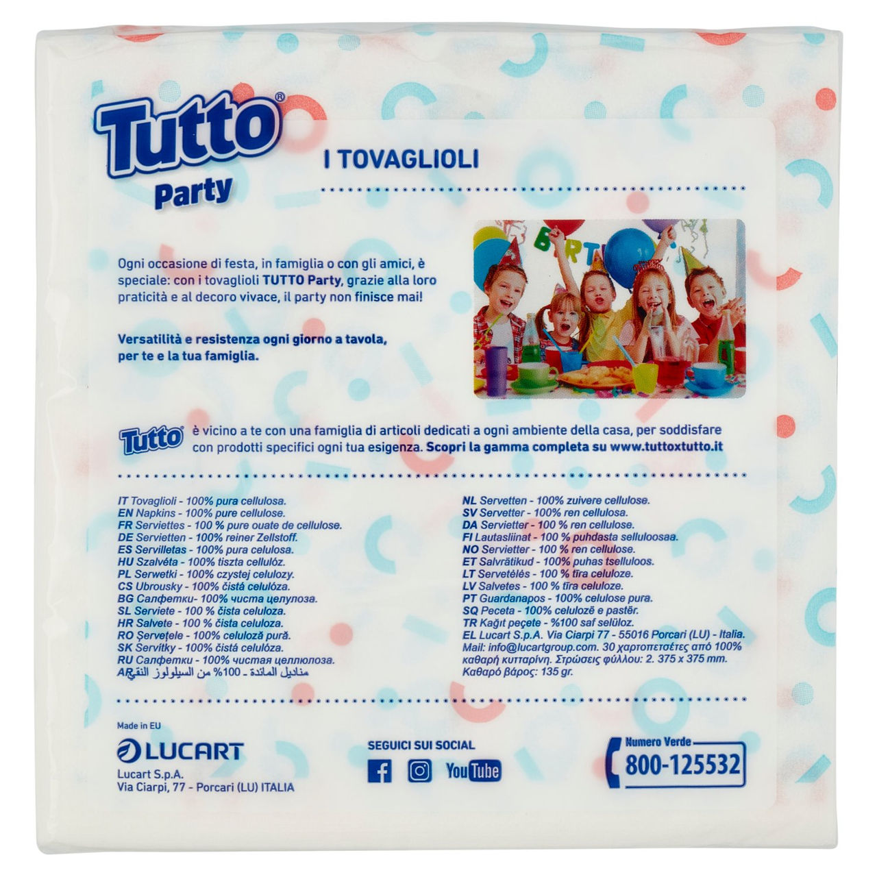 Tutto Party Tovaglioli 2 Veli 38 x 38 cm 30 pz