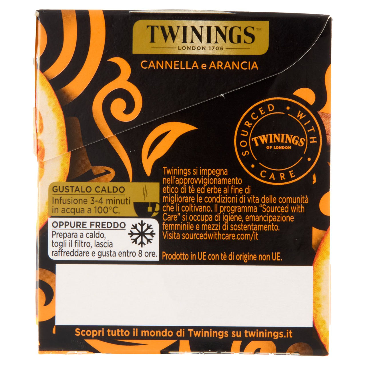 Twinings Cannella e Arancia Tè Nero aromatizzato 20 filtri The 40 g