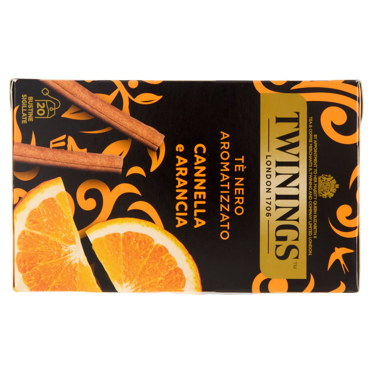 Twinings Cannella e Arancia Tè Nero aromatizzato 20 filtri The 40 g