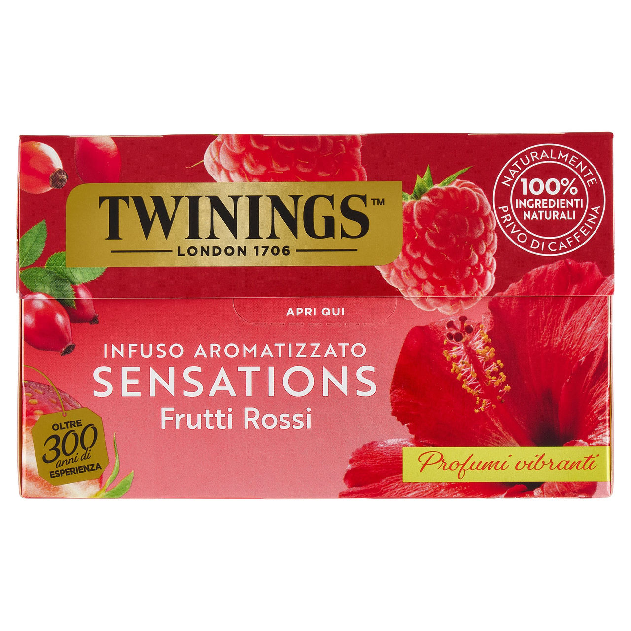 Twinings Frutti Rossi Infuso Sensations alla fragola, lampone, ibisco e rosa canina 20 filtri 40
