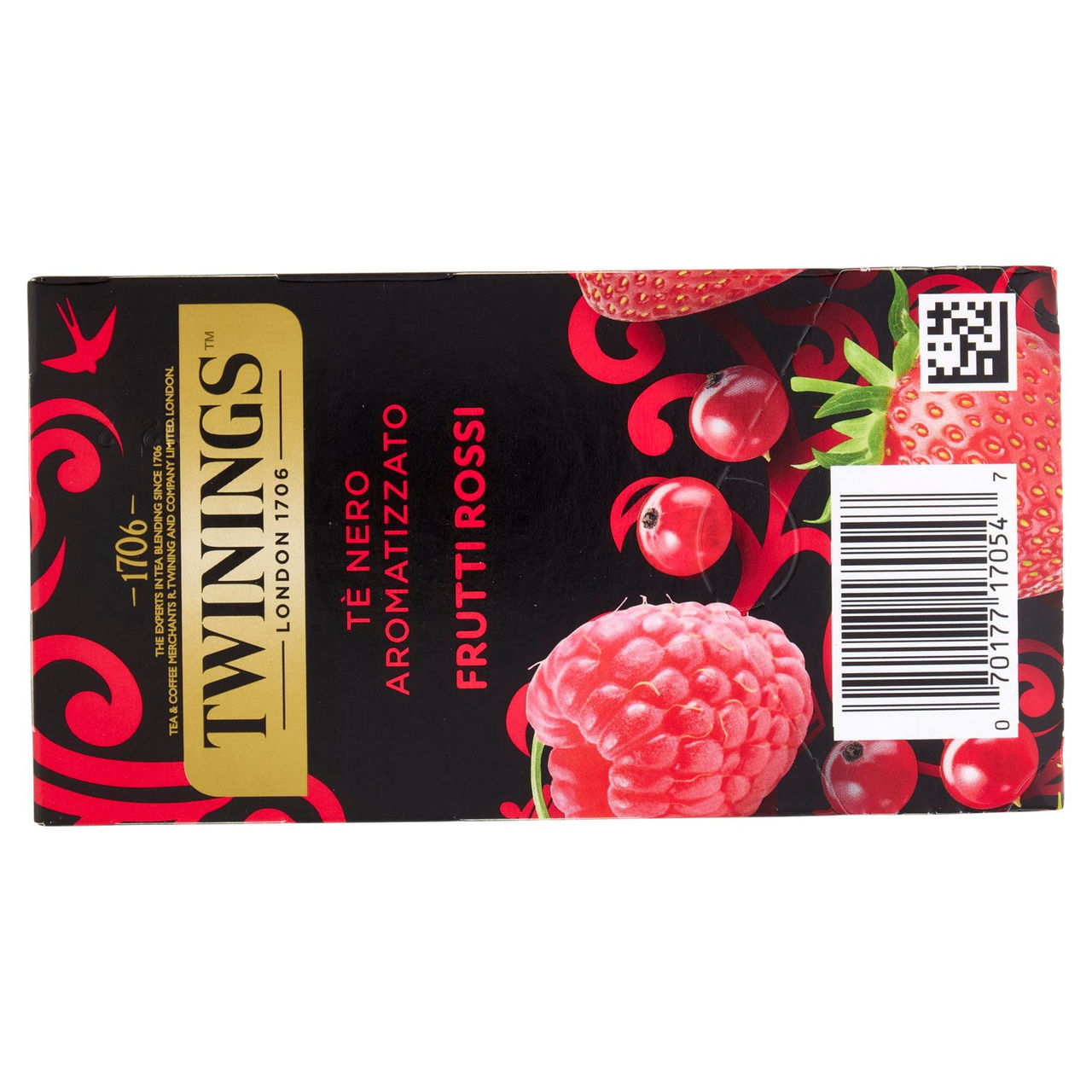 Twinings Frutti Rossi Tè Nero aromatizzato alla Fragola, Ciliegia, Ribes Lampone 20 filtri The 40 g