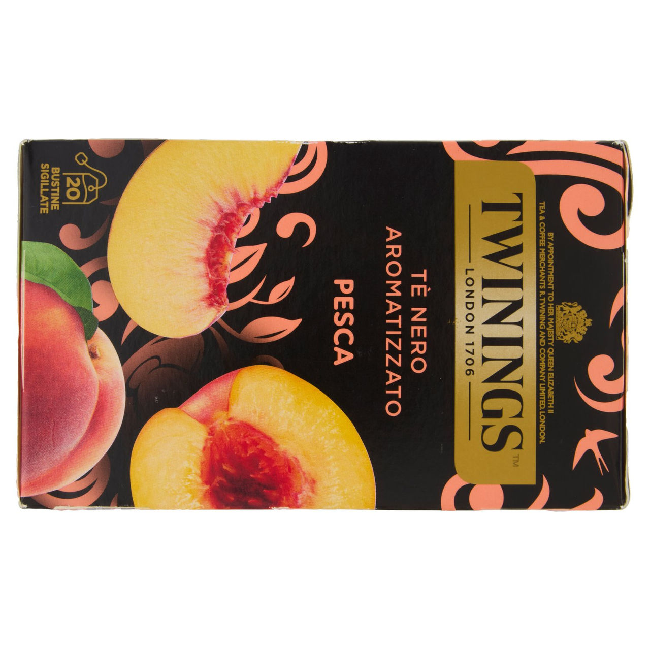 Twinings Pesca Tè Nero aromatizzato 20 filtri The 40 g