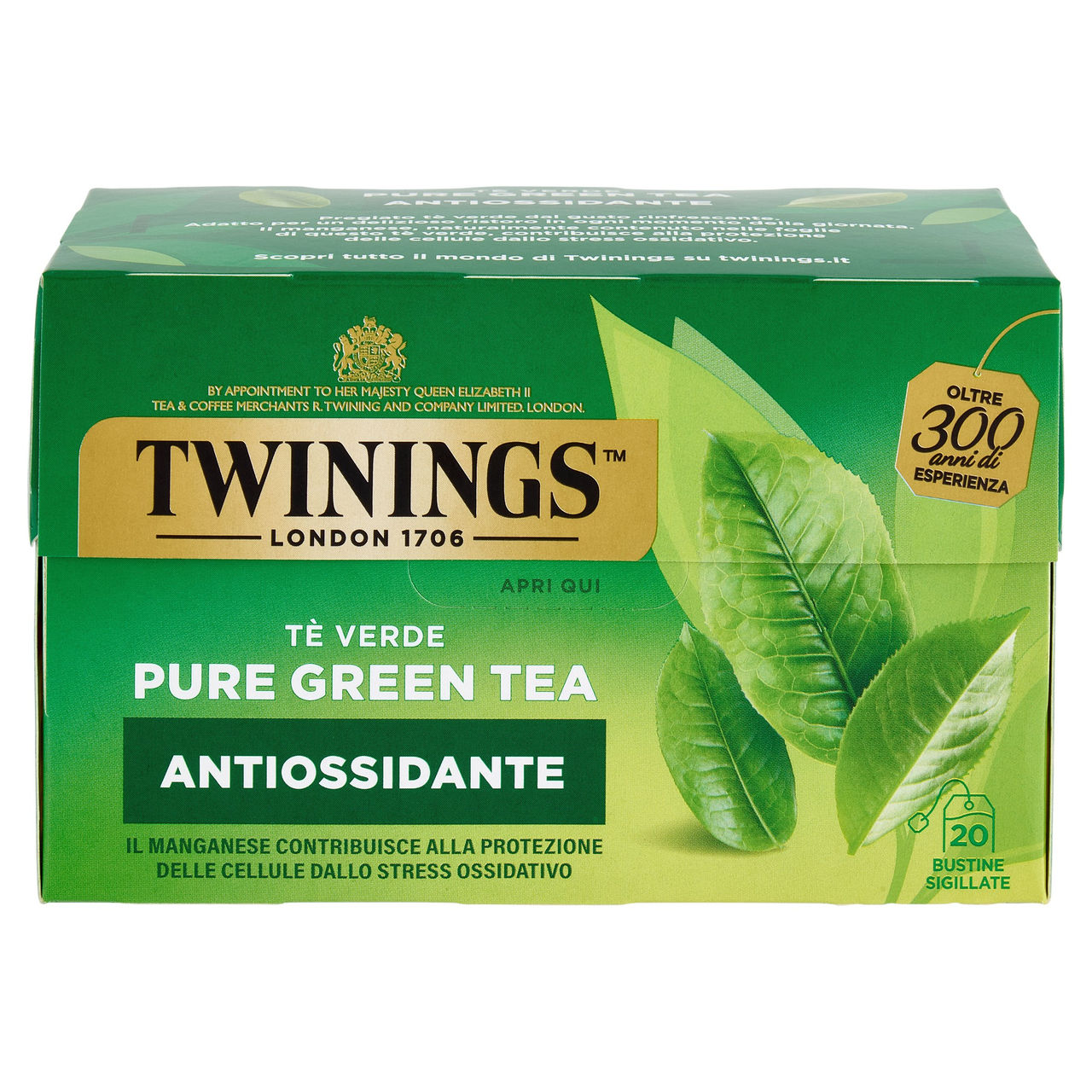 Twinings Pure Green Tea Tè Verde Antiossidante 20 filtri The 40 g