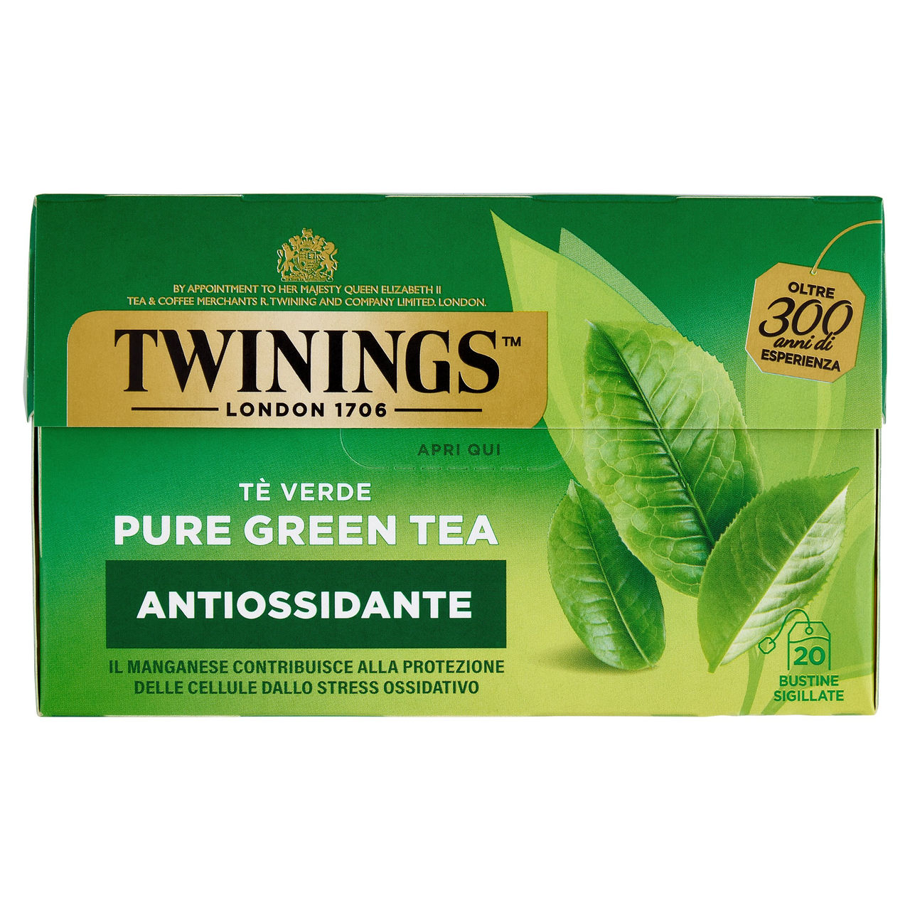 Twinings Pure Green Tea Tè Verde Antiossidante 20 filtri The 40 g