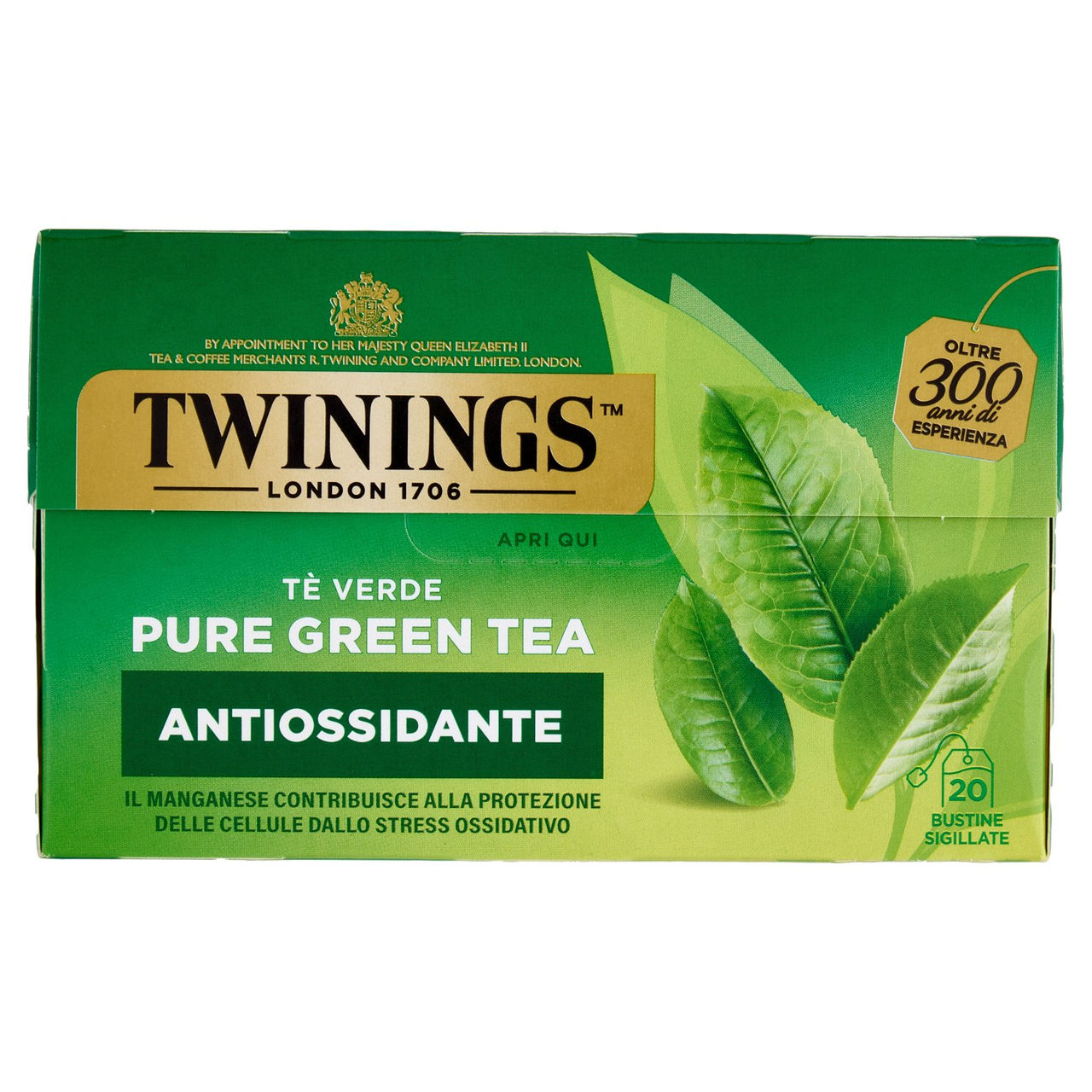 Twinings Pure Green Tea Tè Verde Antiossidante 20 filtri The 40 g