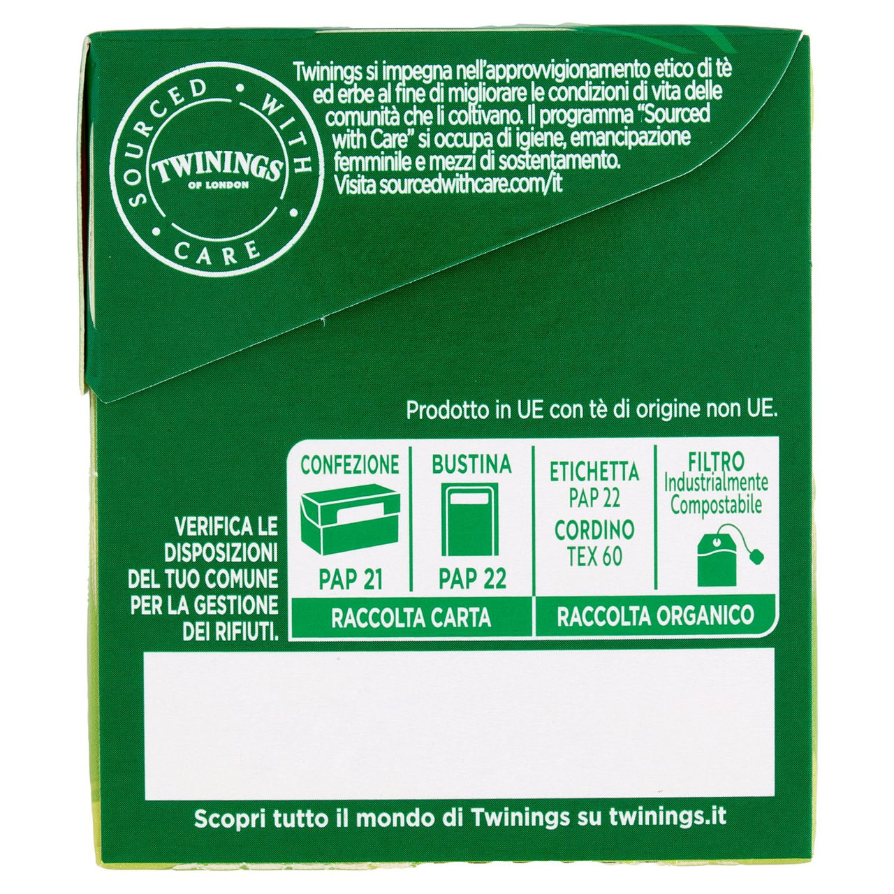 Twinings Pure Green Tea Tè Verde Antiossidante 20 filtri The 40 g