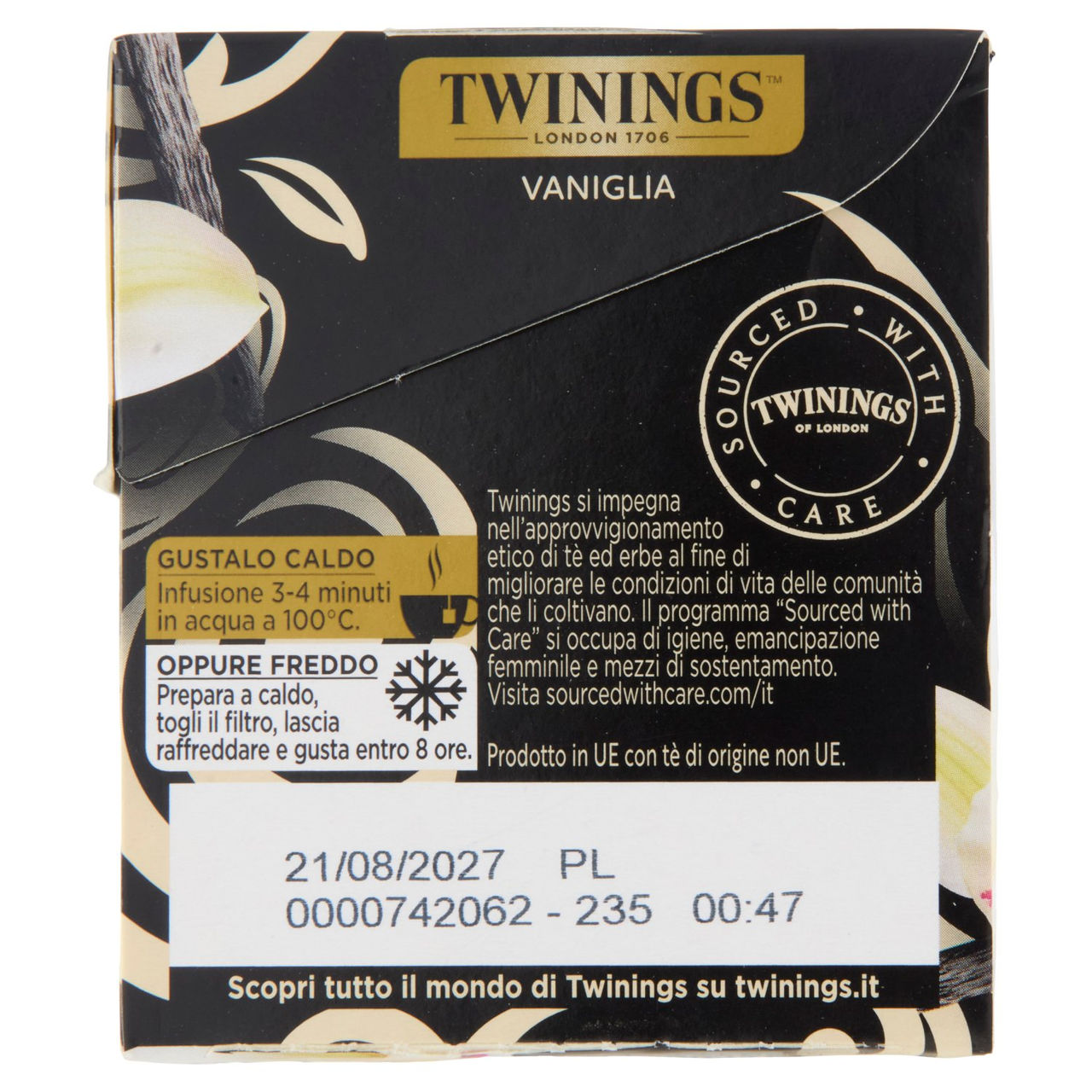 Twinings Vaniglia Tè Nero aromatizzato 20 filtri The 40 g