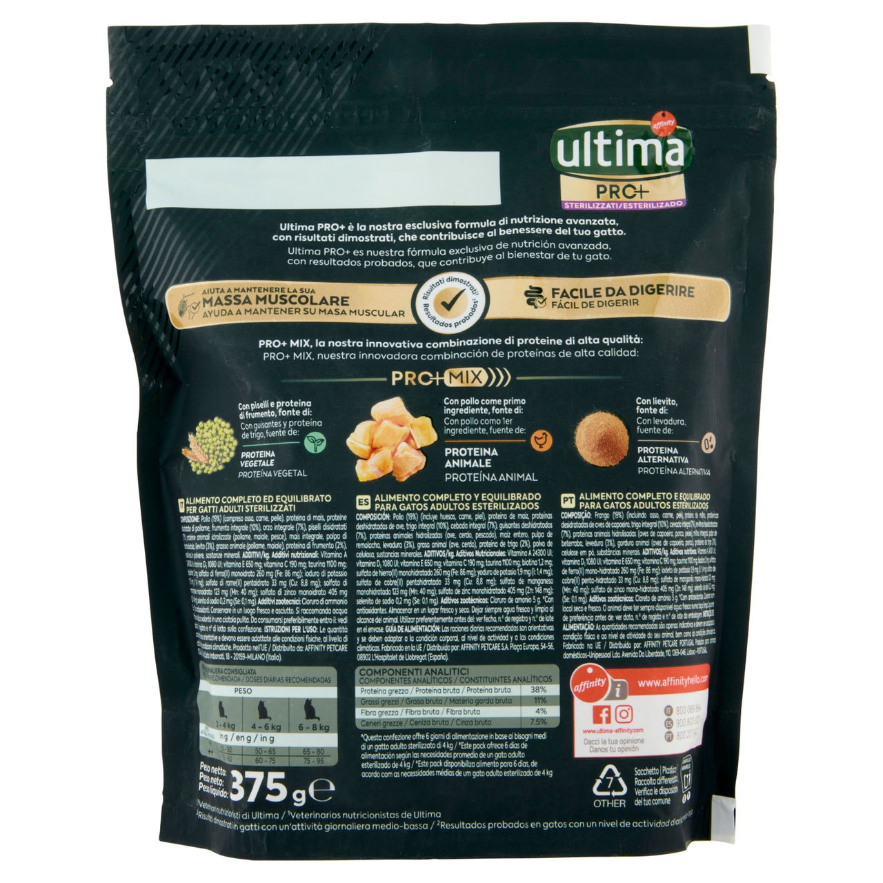 ultima Cat Pro  Sterilizzati con Pollo 375 g