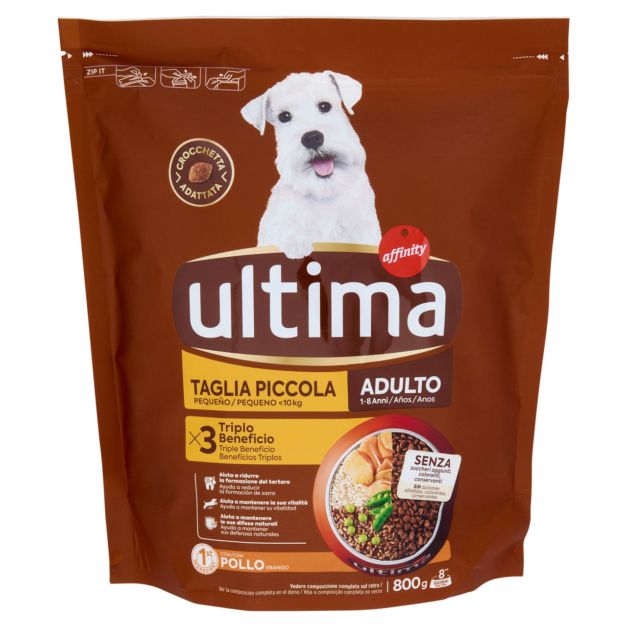 Ultima Dog Mini 1-10 kg Adult 1-8 Anni Pollo 800 g