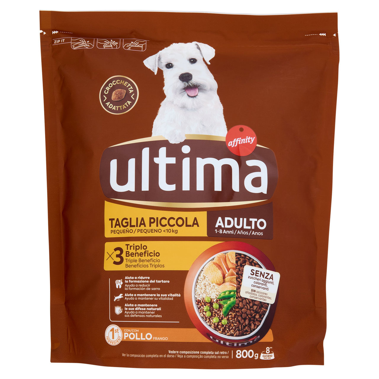 Ultima Dog Mini 1-10 kg Adult 1-8 Anni Pollo 800 g