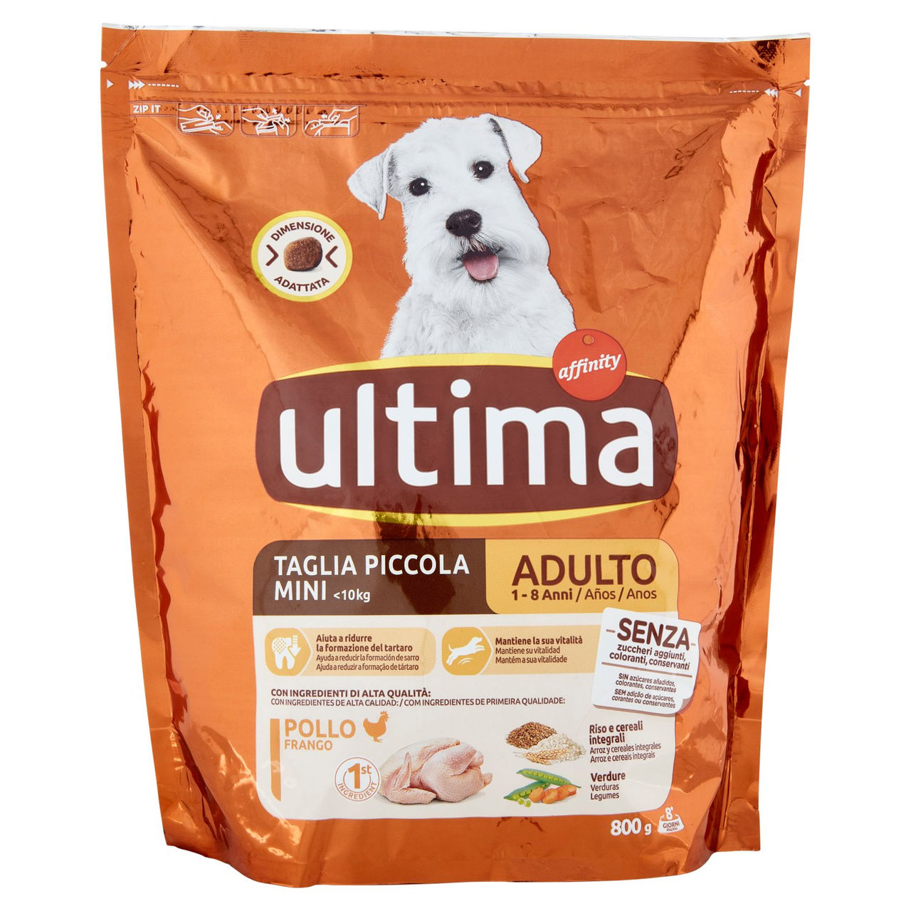 Ultima Dog Mini 1-10 kg Adult 1-8 Anni Pollo 800 g