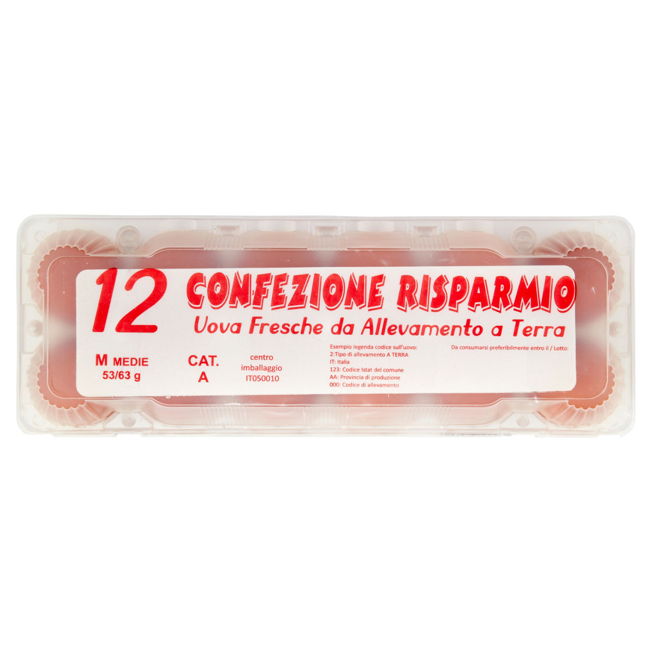 Uova fresche Ovobettini medie allevate a terra conf. da 12 uova
