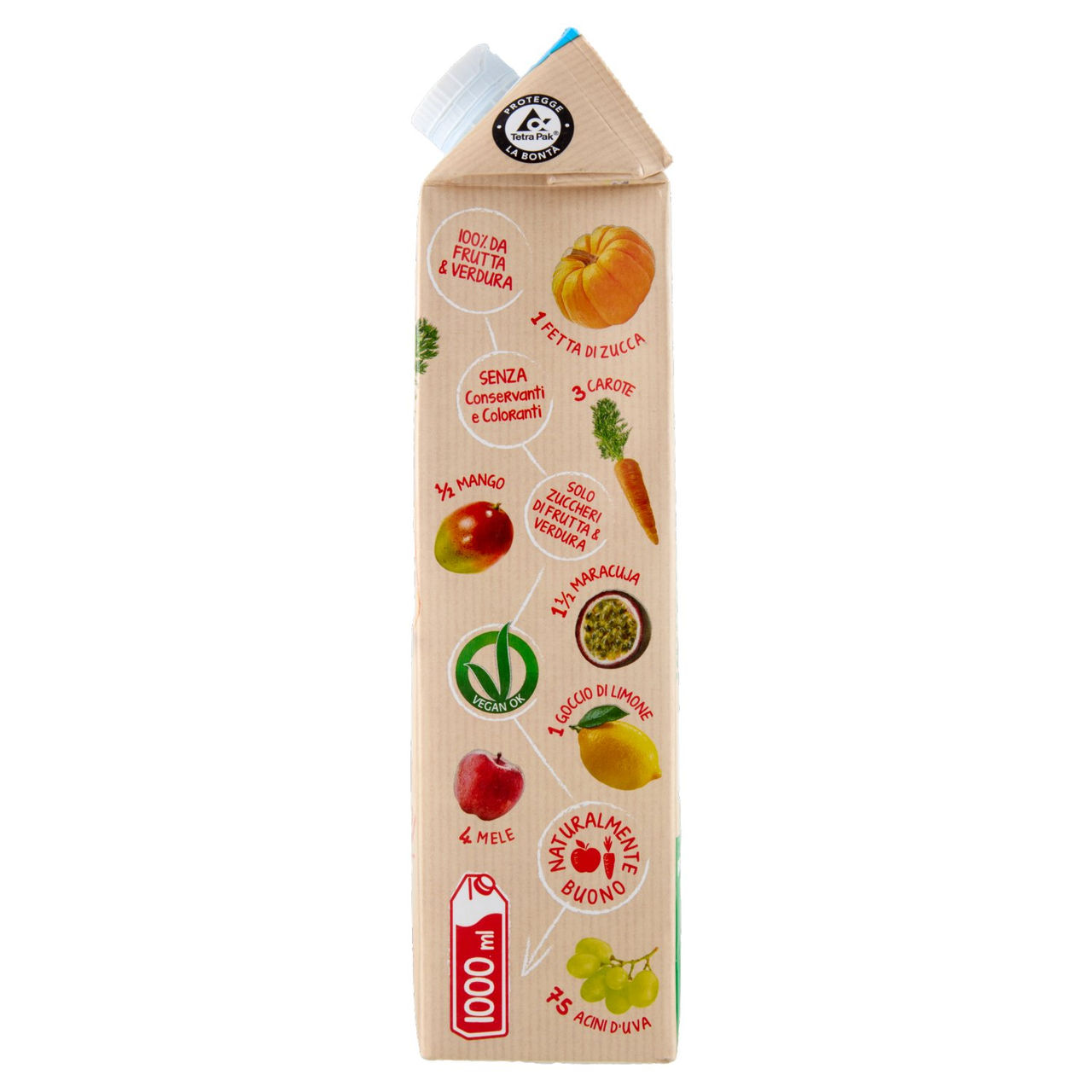 Valfrutta 100% Frullato Veggie Mango Mela Zucca Carota 1000 ml
