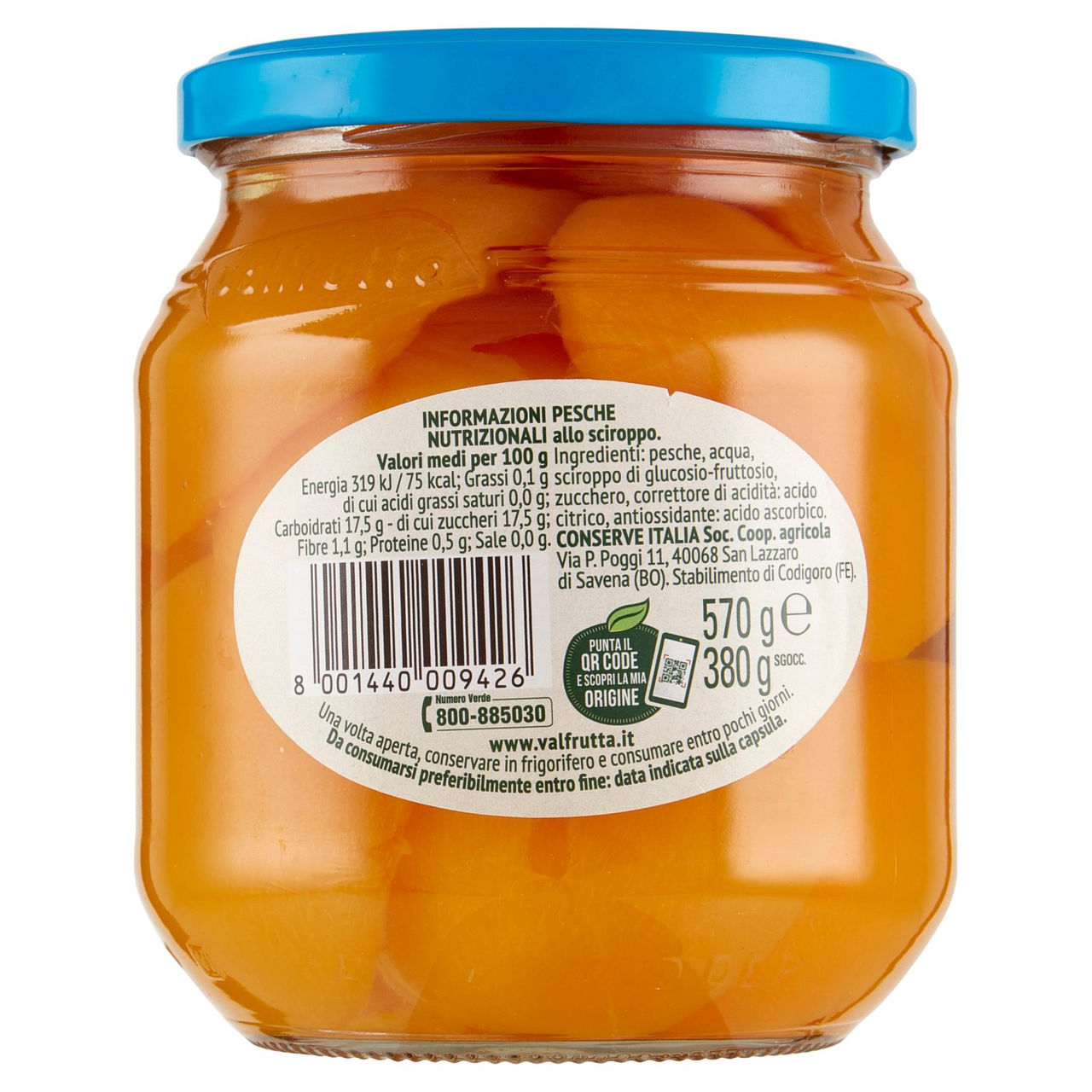 Valfrutta Pesche Italiane 570 g