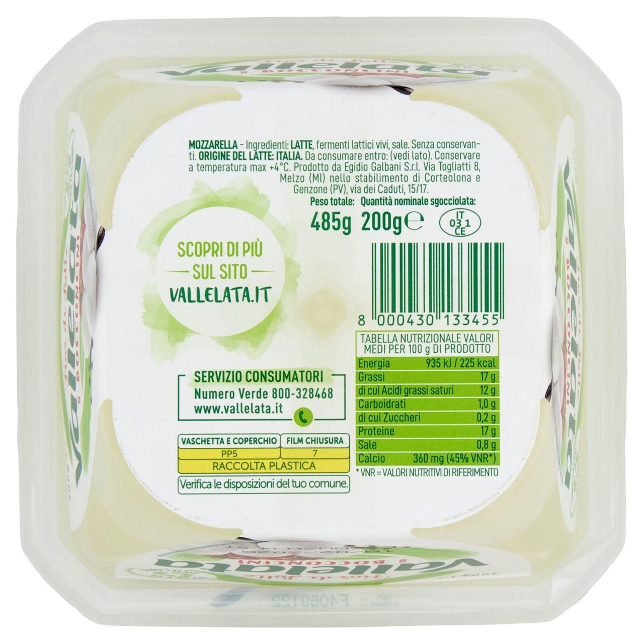 Vallelata Fior di Latte 8 Bocconcini 200 g