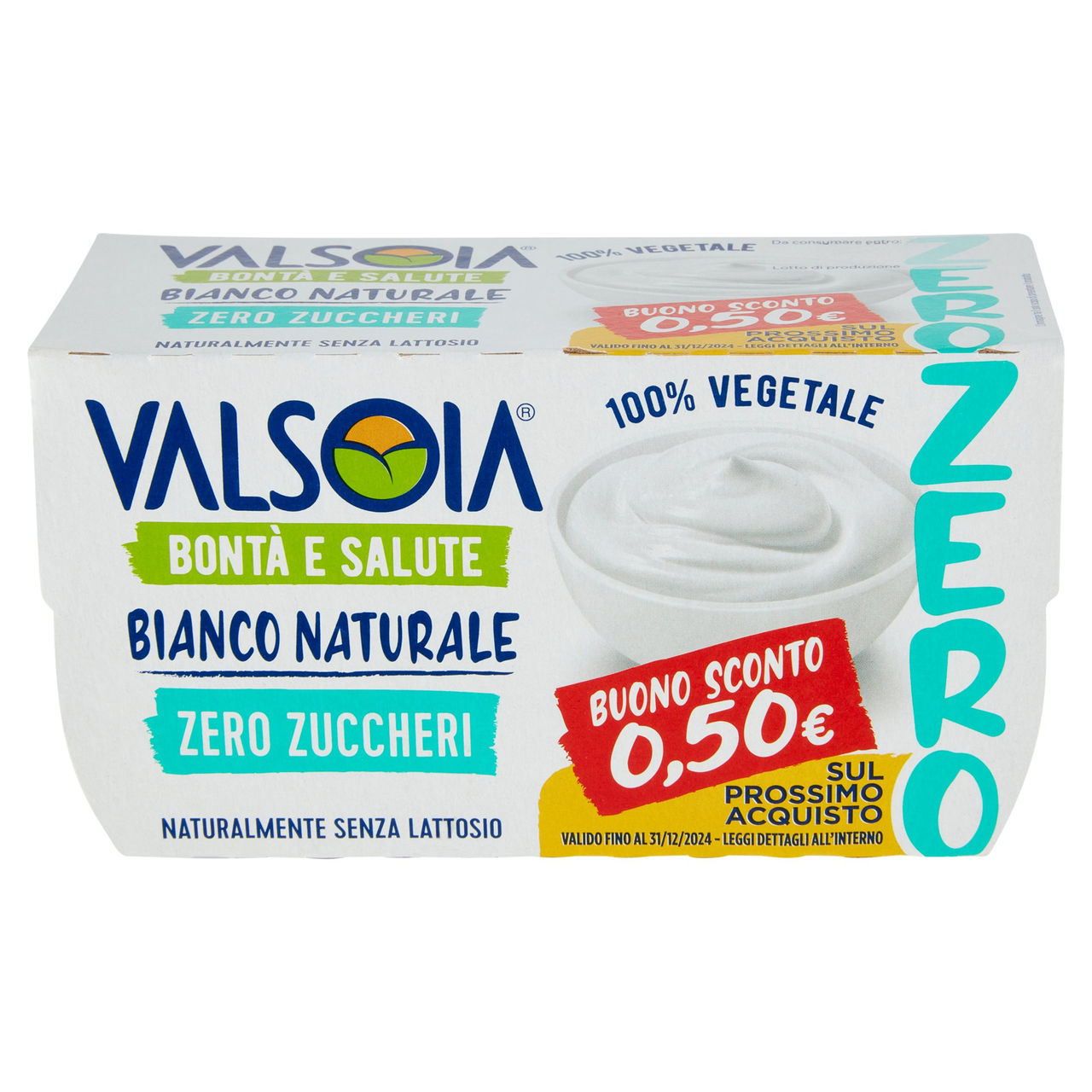 Valsoia Bontà e Salute Bianco Naturale Zero Zuccheri 2 x 125 g