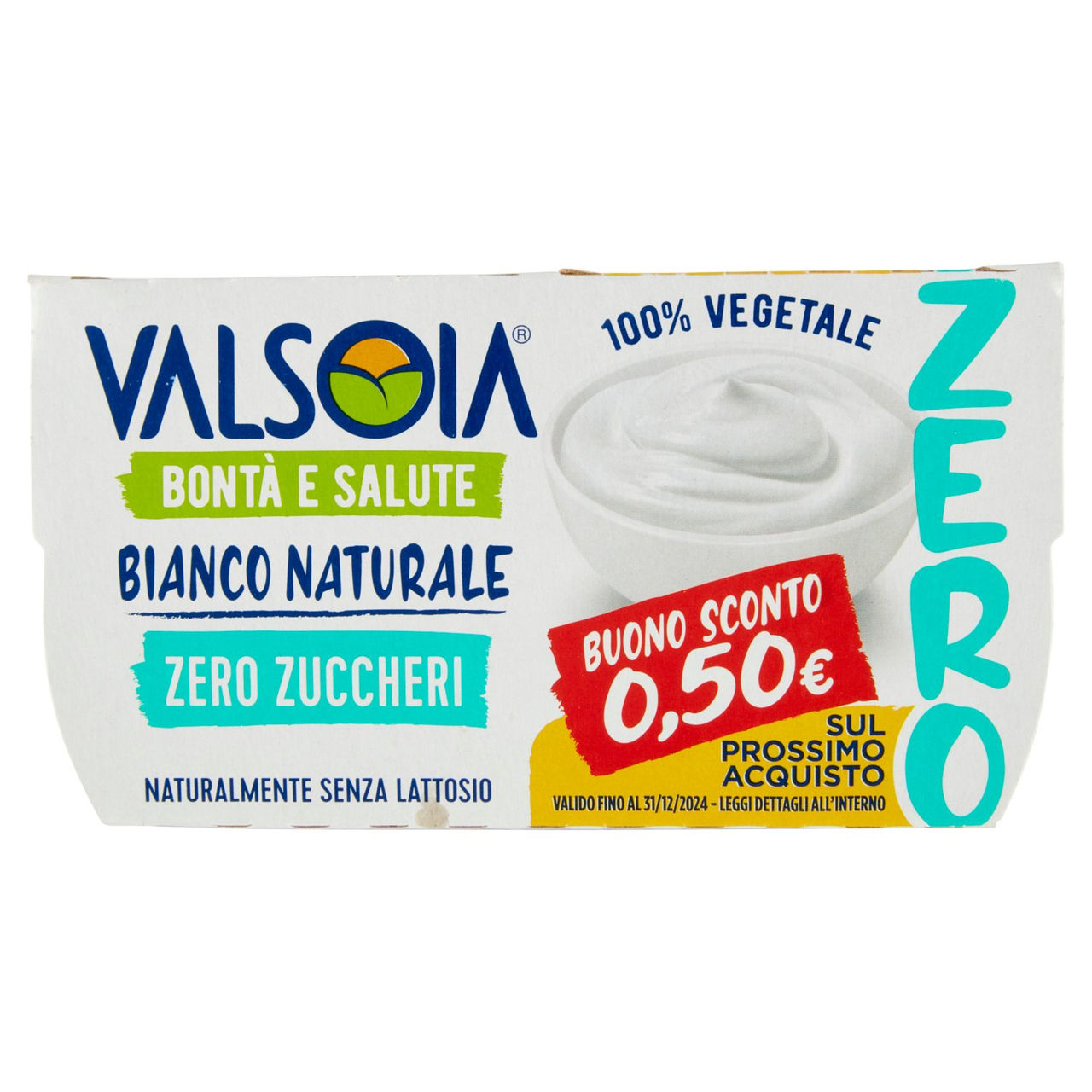 Valsoia Bontà e Salute Bianco Naturale Zero Zuccheri 2 x 125 g