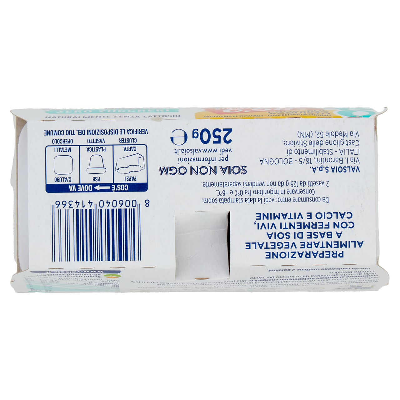 Valsoia Bontà e Salute Bianco Naturale Zero Zuccheri 2 x 125 g