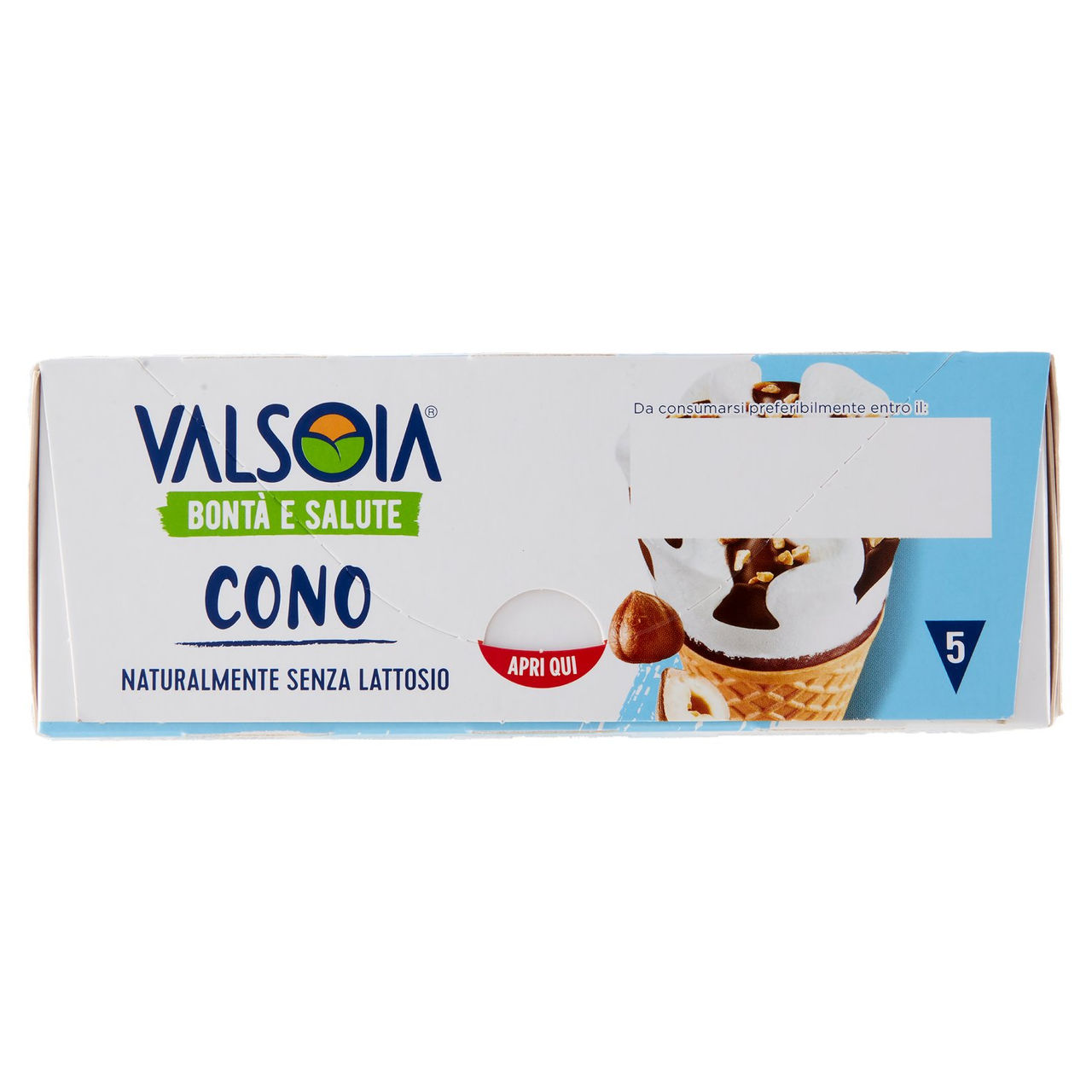 Valsoia Bontà e Salute Cono Variegato Cacao con Nocciole Tostate 5 x 75 g