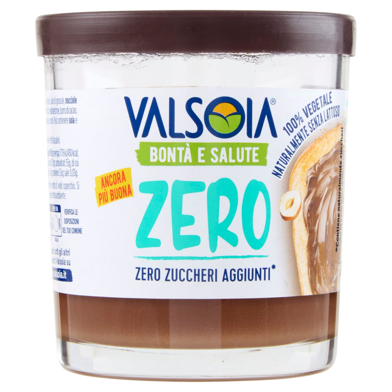Valsoia Bontà e Salute la Crema alle Nocciole e Cacao Zero Zuccheri Aggiunti* 200 g