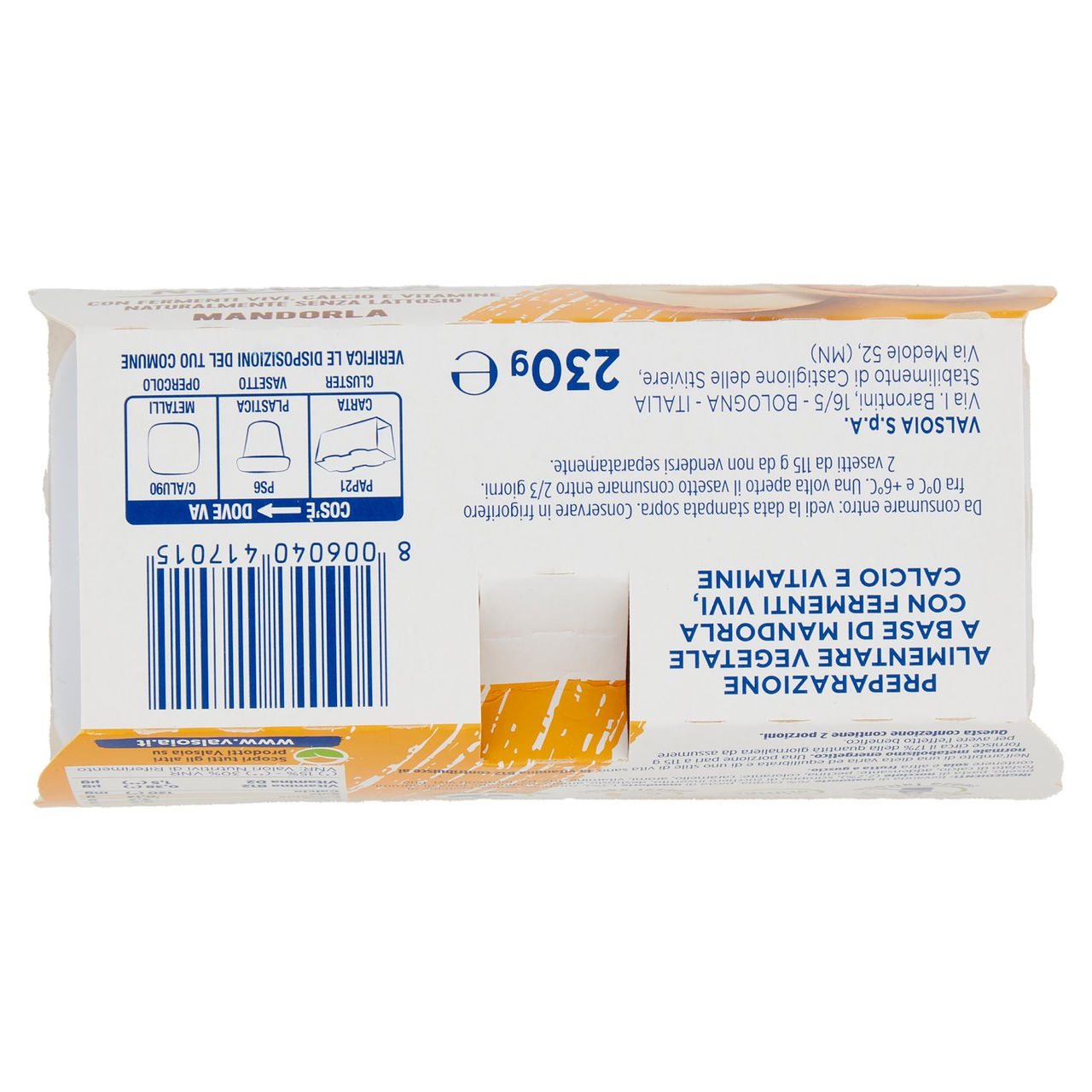 Valsoia Bontà e Salute Nocciola Mandorla 2 x 115 g