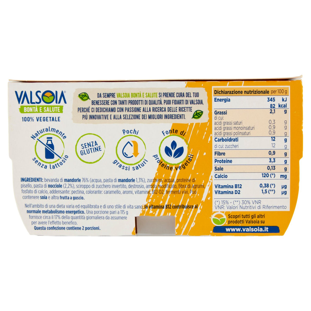 Valsoia Bontà e Salute Nocciola Mandorla 2 x 115 g