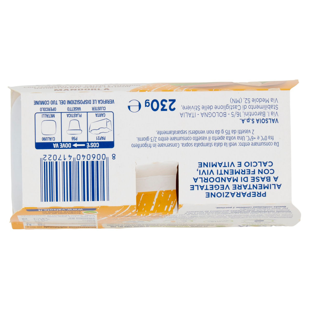 Valsoia Bontà e Salute Pistacchio Mandorla 2 x 115 g