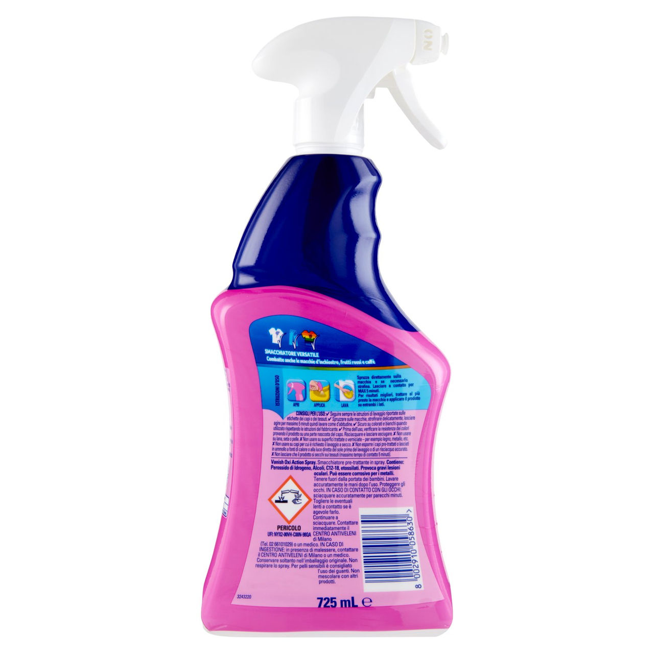 Vanish Oxi Action Multi Smacchiatore Spray Pre-Trattante Senza Candeggina 725 ml