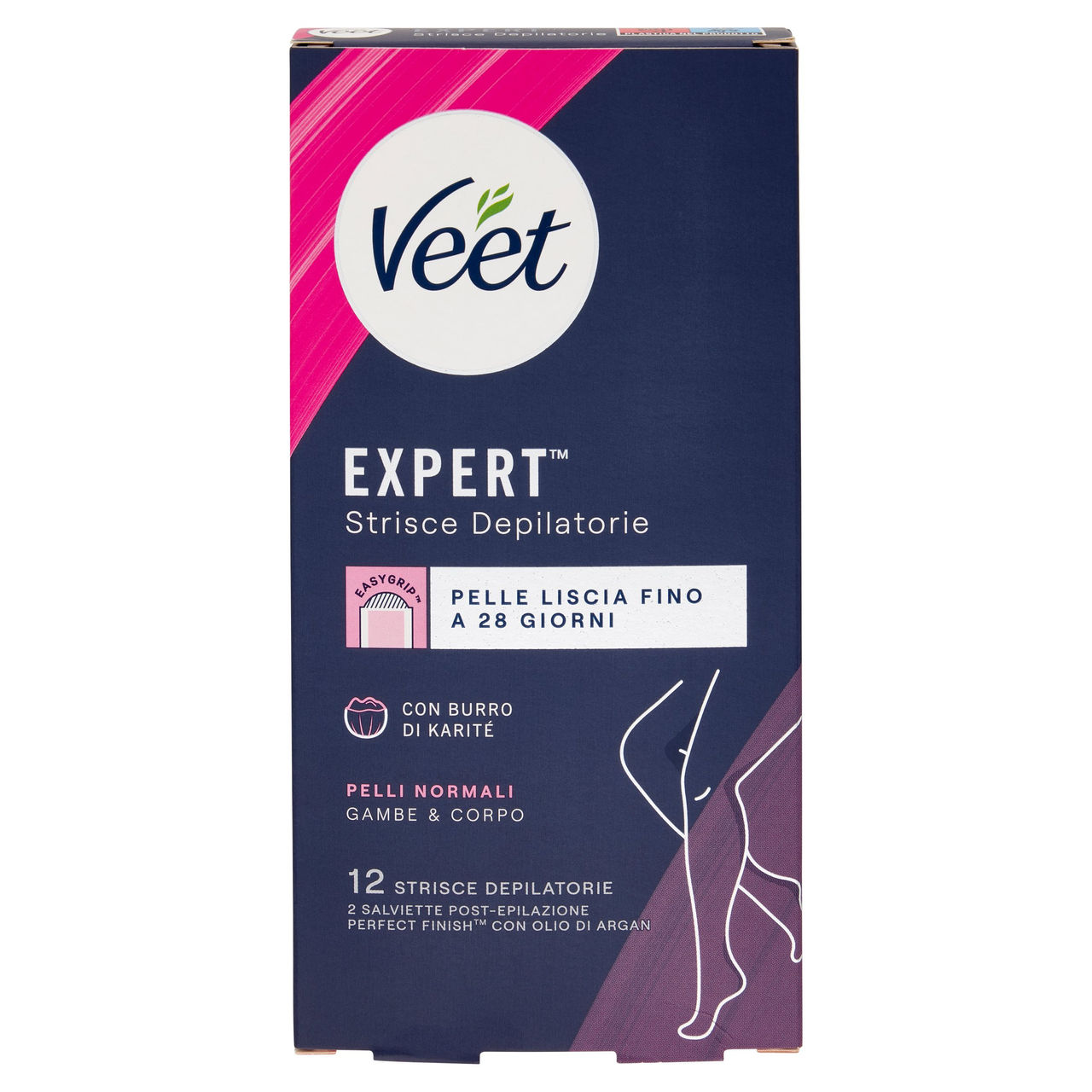 Veet Expert Strisce Corpo e Gambe Pelli Normali, 12 strisce