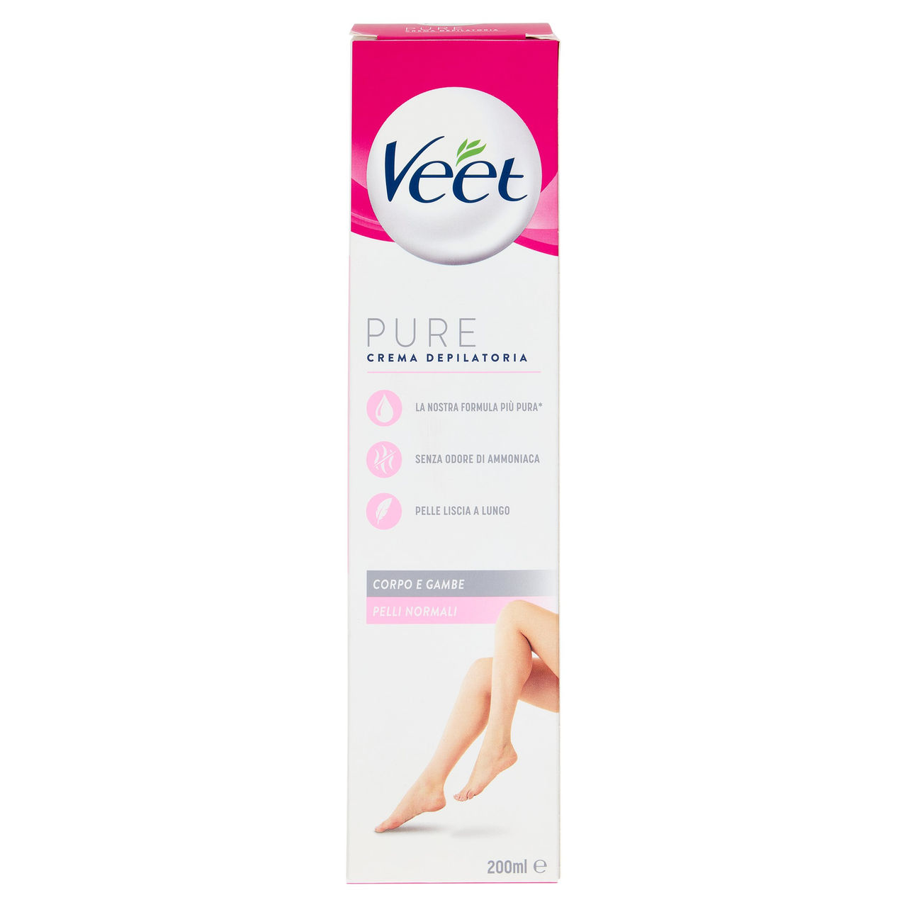 Veet Pure Crema Depilatoria Silk e Fresh Technology Pelli Normali, 200ml