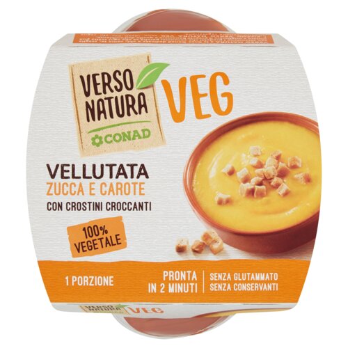 Vellutata Zucca e Carote con Crostini Croccanti 365 g Verso Natura Conad