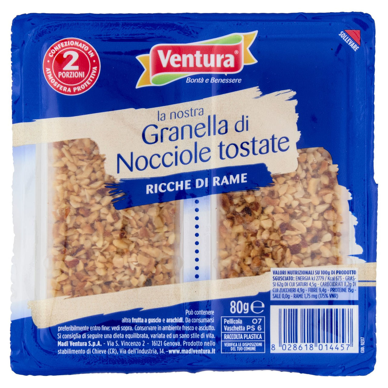 Ventura la nostra Granella di Nocciole tostate 80 g