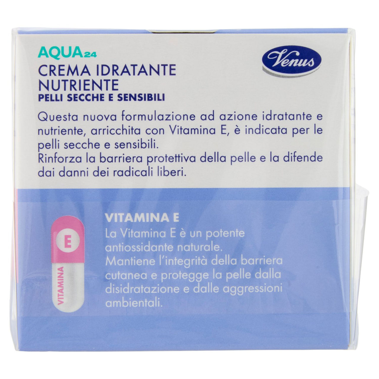 Venus Aqua 24 Crema Idratante Nutriente Pelli Secche e Sensibili 50 mL