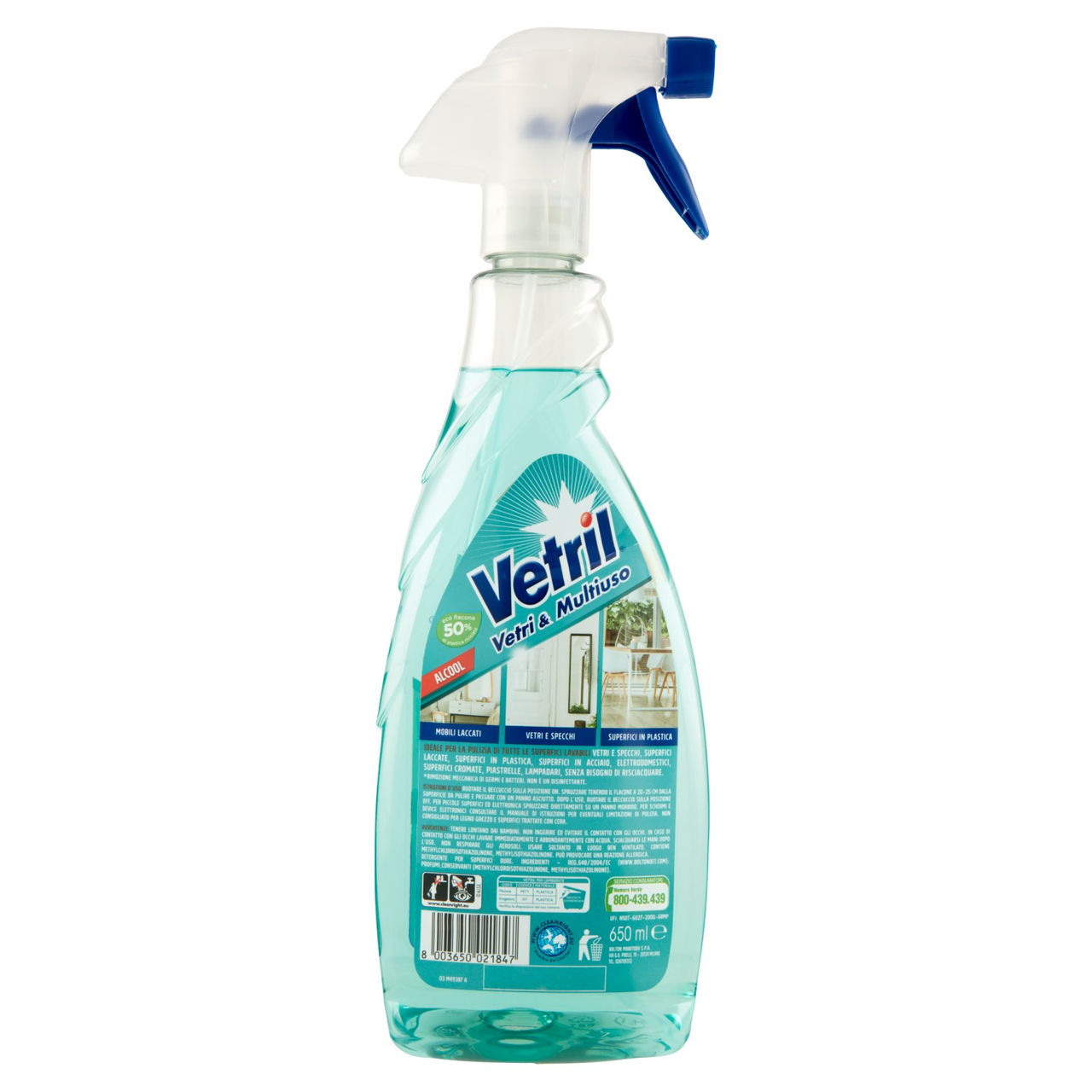 Vetril Vetri e Multiuso Alcool Igienizzante 650 ml