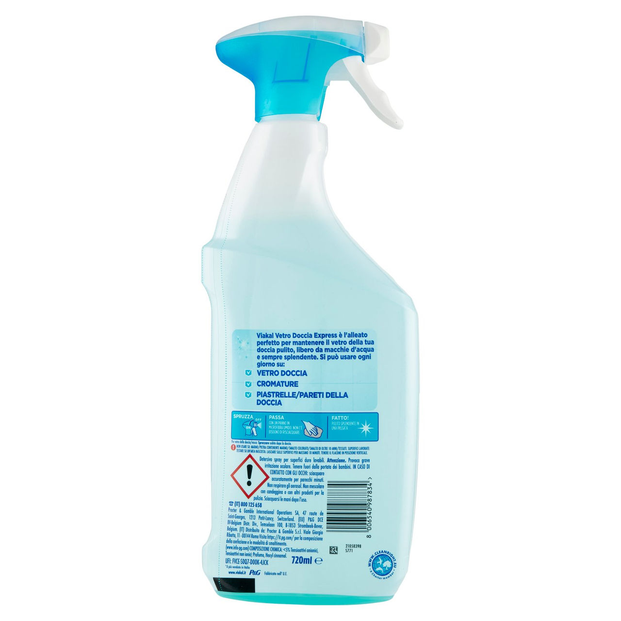Viakal Vetro Doccia Express Fiore Bianco di Primavera 720 ml